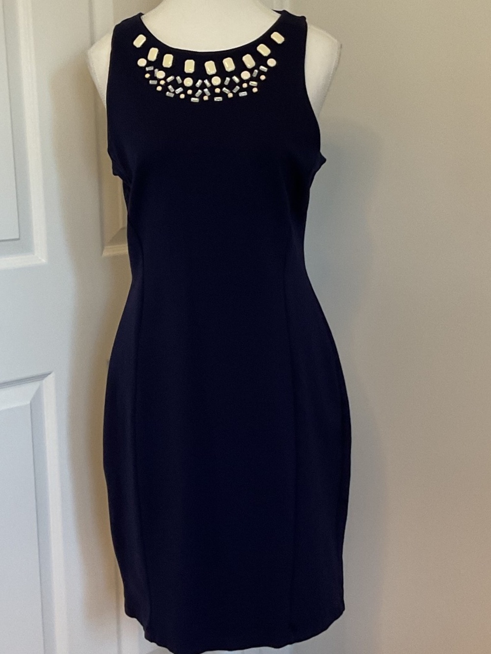 🤩 H&M Blue Rhinestone Bodycon Dress - size M